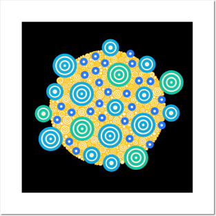 Aztec Warrior Pattern Burst v5 Circle Design Posters and Art